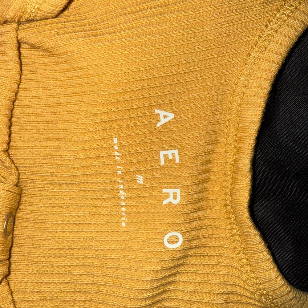 AERO Yellow Ribbed Tank Top - Picture 3 of 3